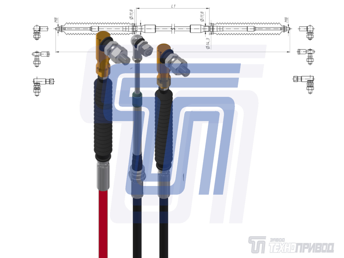 Gearbox control cable for MAN 16.290 bus